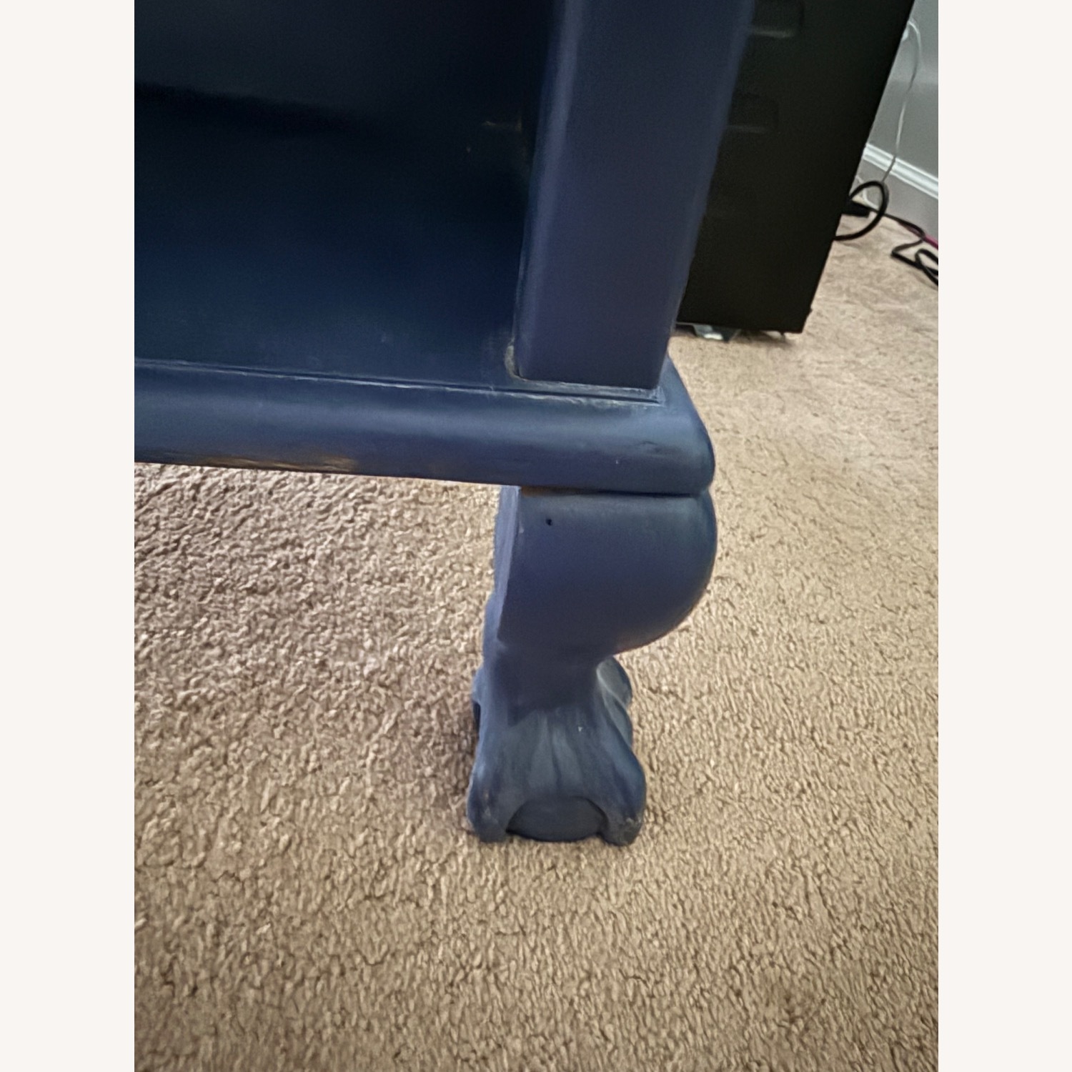 Dark Blue Wooden Bookshelf 3 Adjustable Shelves - image-5