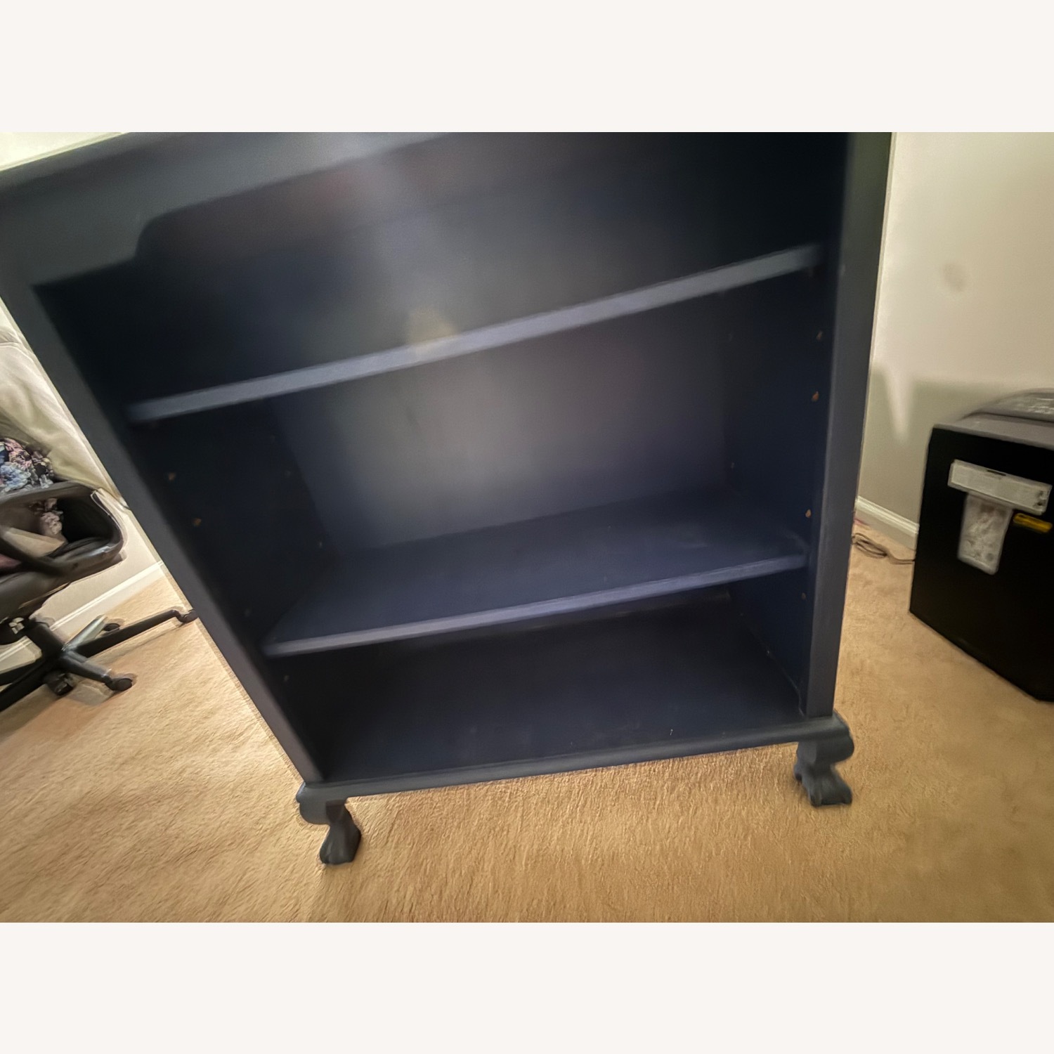 Dark Blue Wooden Bookshelf 3 Adjustable Shelves - image-6