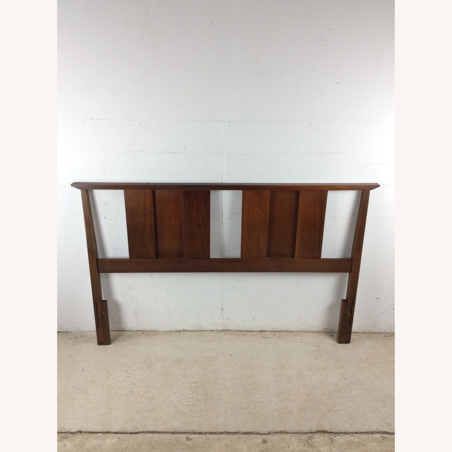 Mid Century Walnut Headboard with Turned Wood - image-2