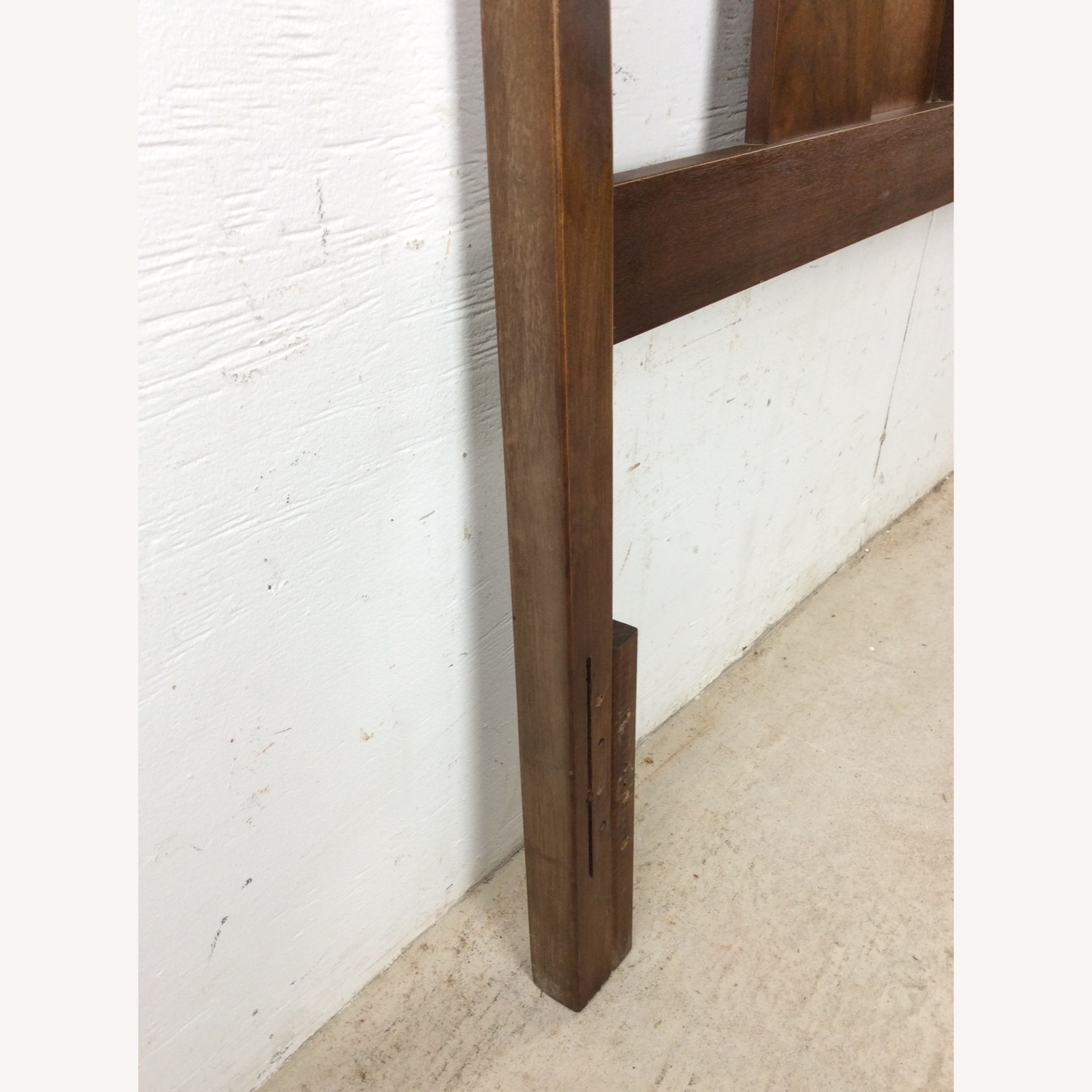 Mid Century Walnut Headboard with Turned Wood - image-16