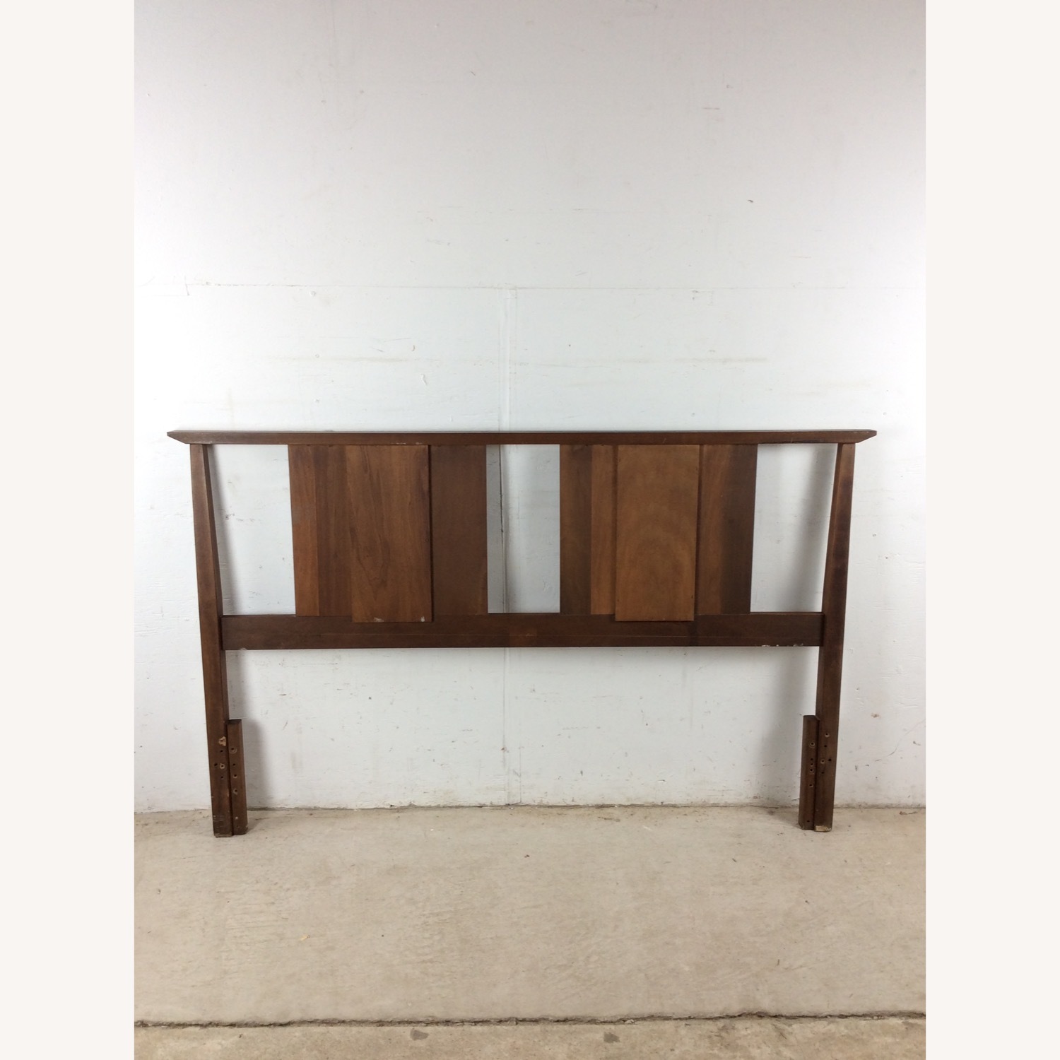 Mid Century Walnut Headboard with Turned Wood - image-19