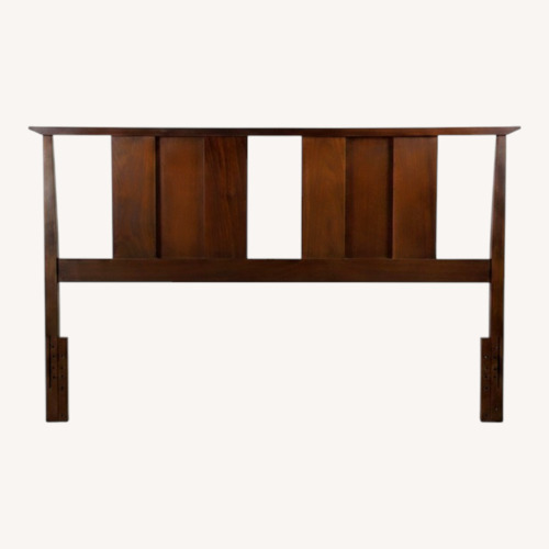 Used Mid Century Walnut Headboard with Turned Wood for sale on AptDeco
