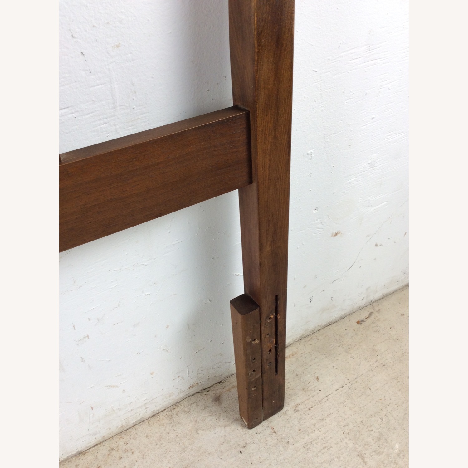Mid Century Walnut Headboard with Turned Wood - image-11
