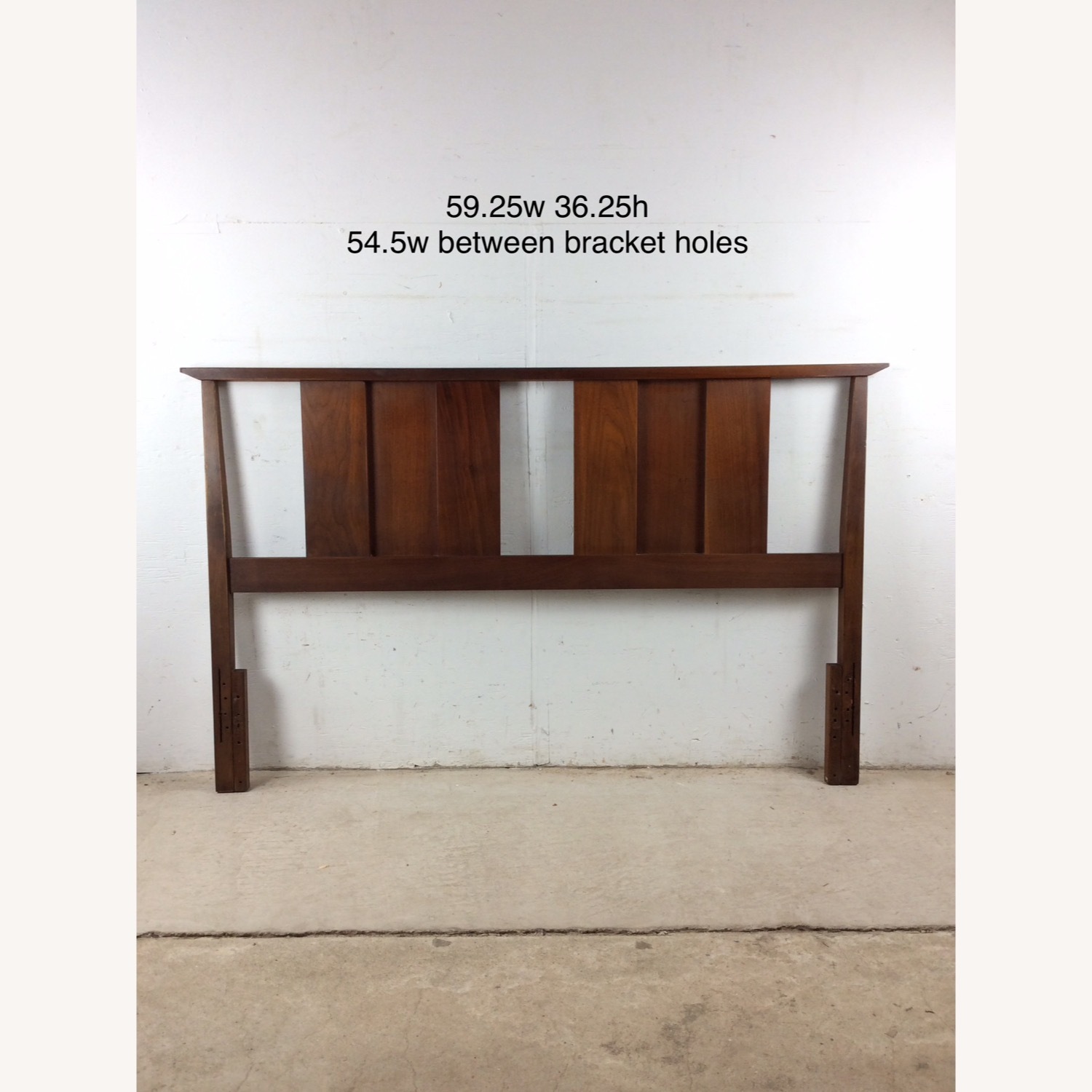 Mid Century Walnut Headboard with Turned Wood - image-20