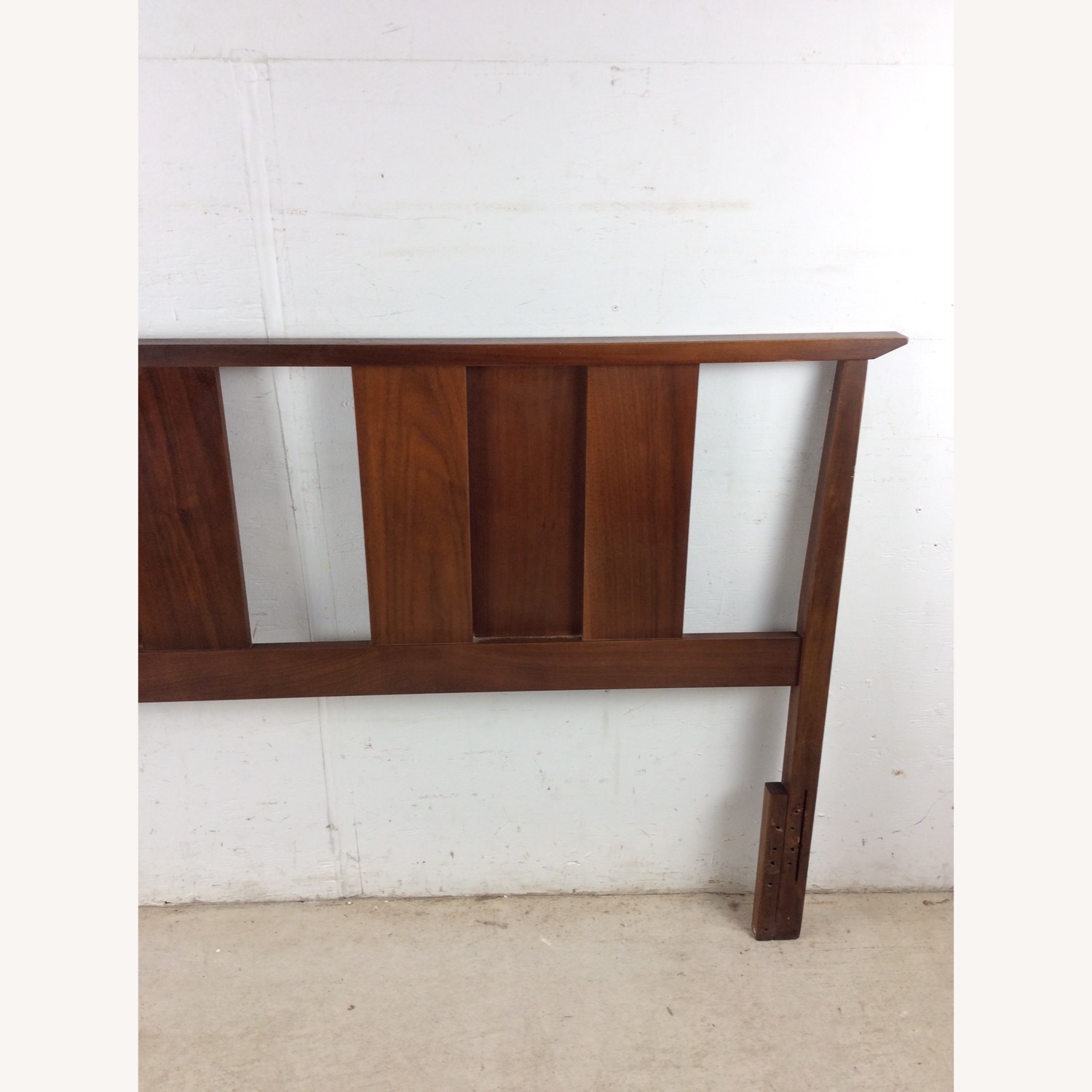 Mid Century Walnut Headboard with Turned Wood - image-4