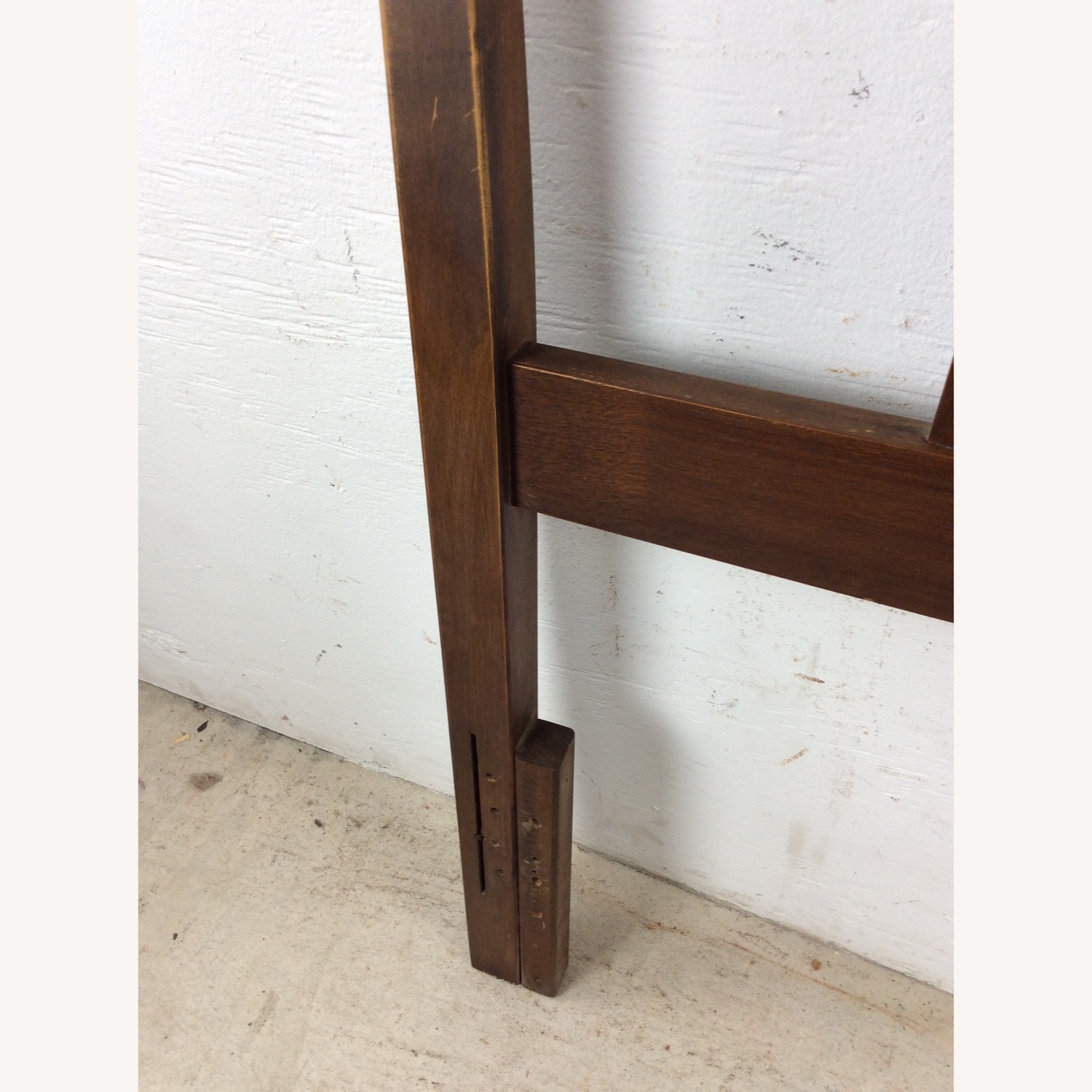 Mid Century Walnut Headboard with Turned Wood - image-7