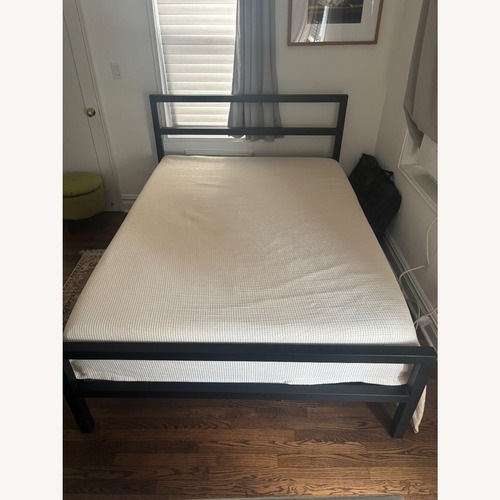 Used Room & Board Parsons Natural Steel Queen Bed for sale on AptDeco