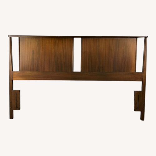 Used Mid Century Walnut Headboard with Turned Wood for sale on AptDeco