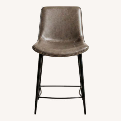Used Arhaus Dark Gray Faux Leather Stools for sale on AptDeco