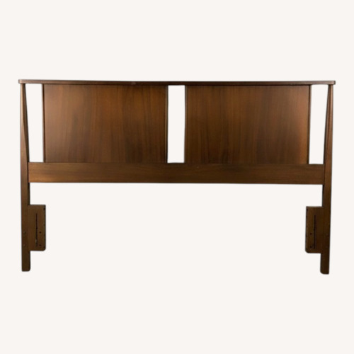 Used Mid Century Walnut Full Headboard with Turned Wood for sale on AptDeco