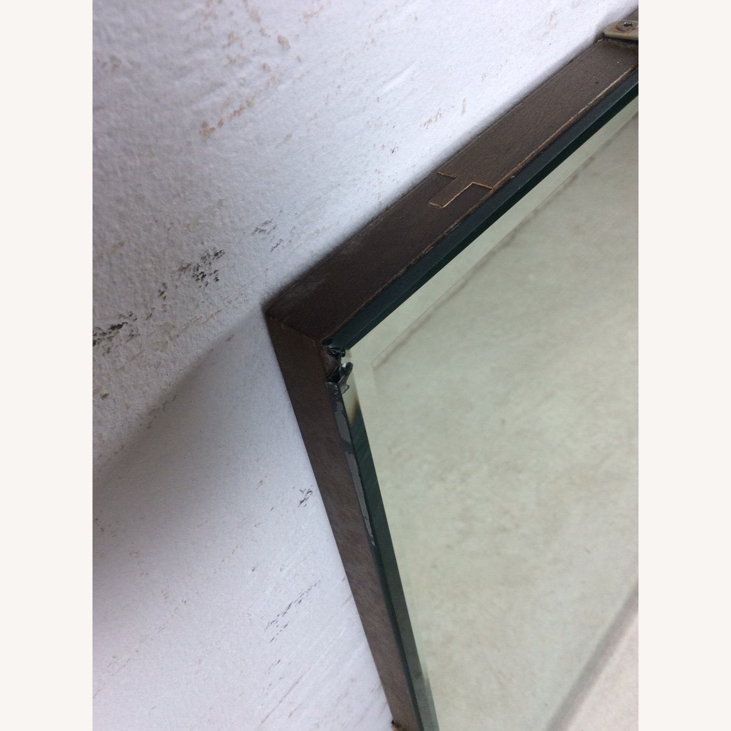 Mid Century Rectangular Mirror with Beveled Edge - image-11