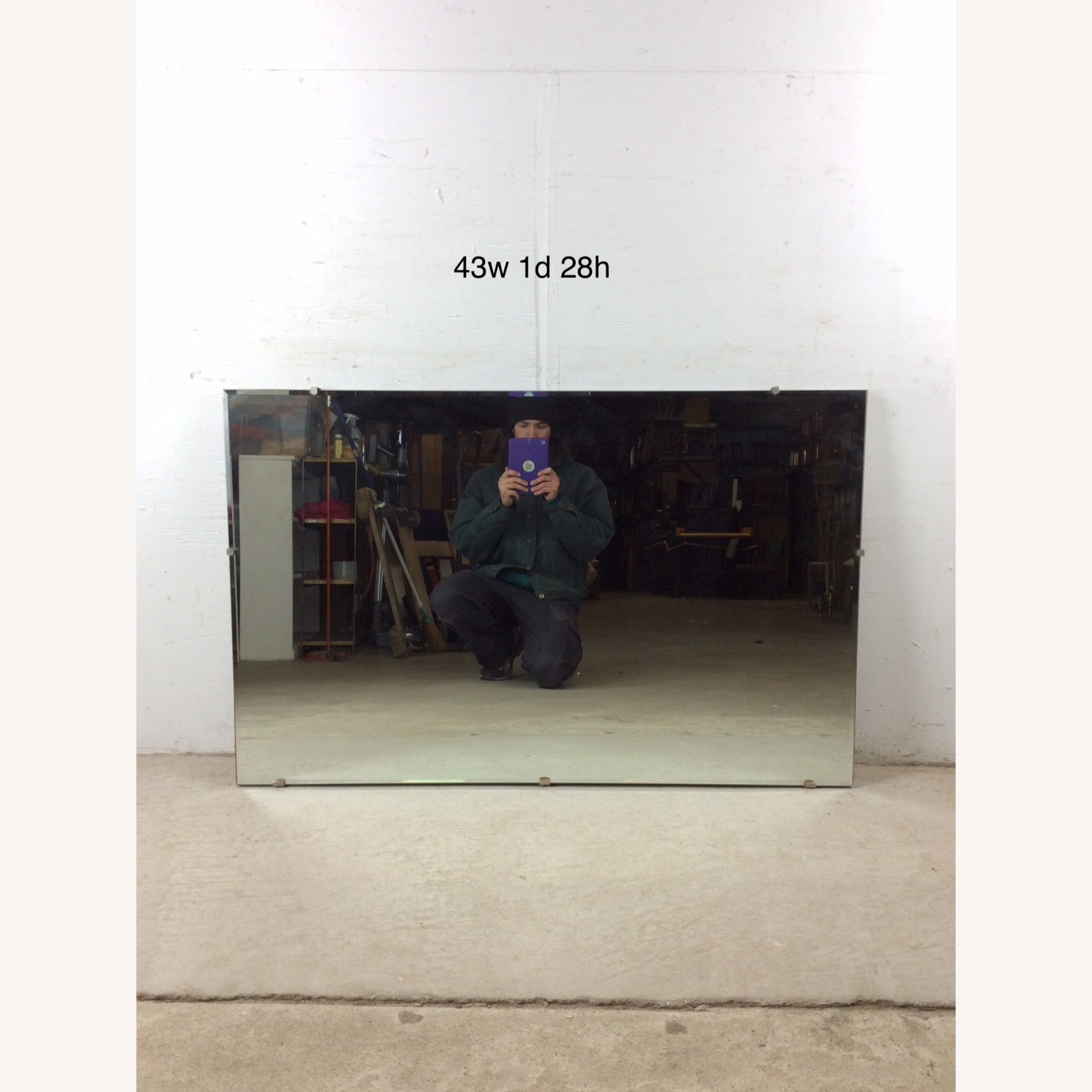 Mid Century Rectangular Mirror with Beveled Edge - image-23