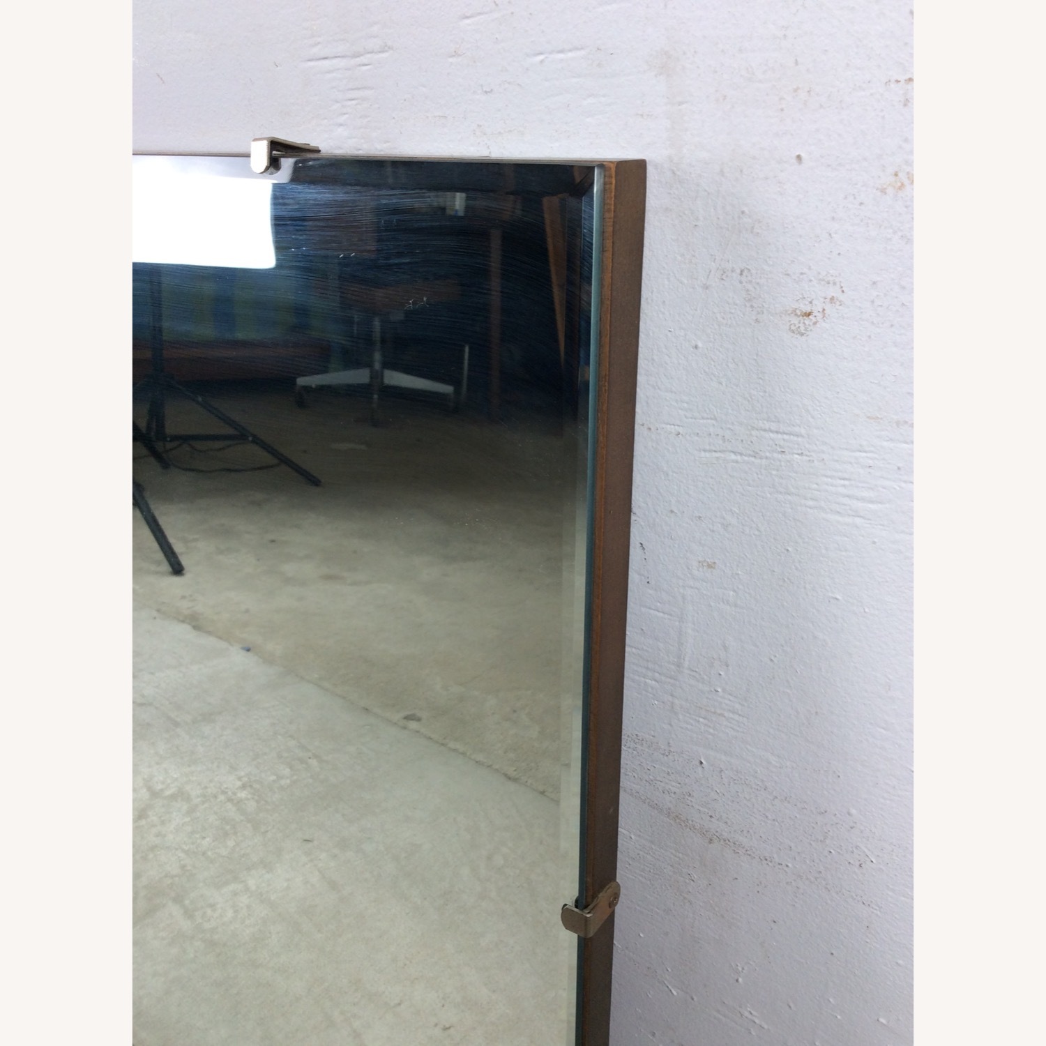 Mid Century Rectangular Mirror with Beveled Edge - image-8