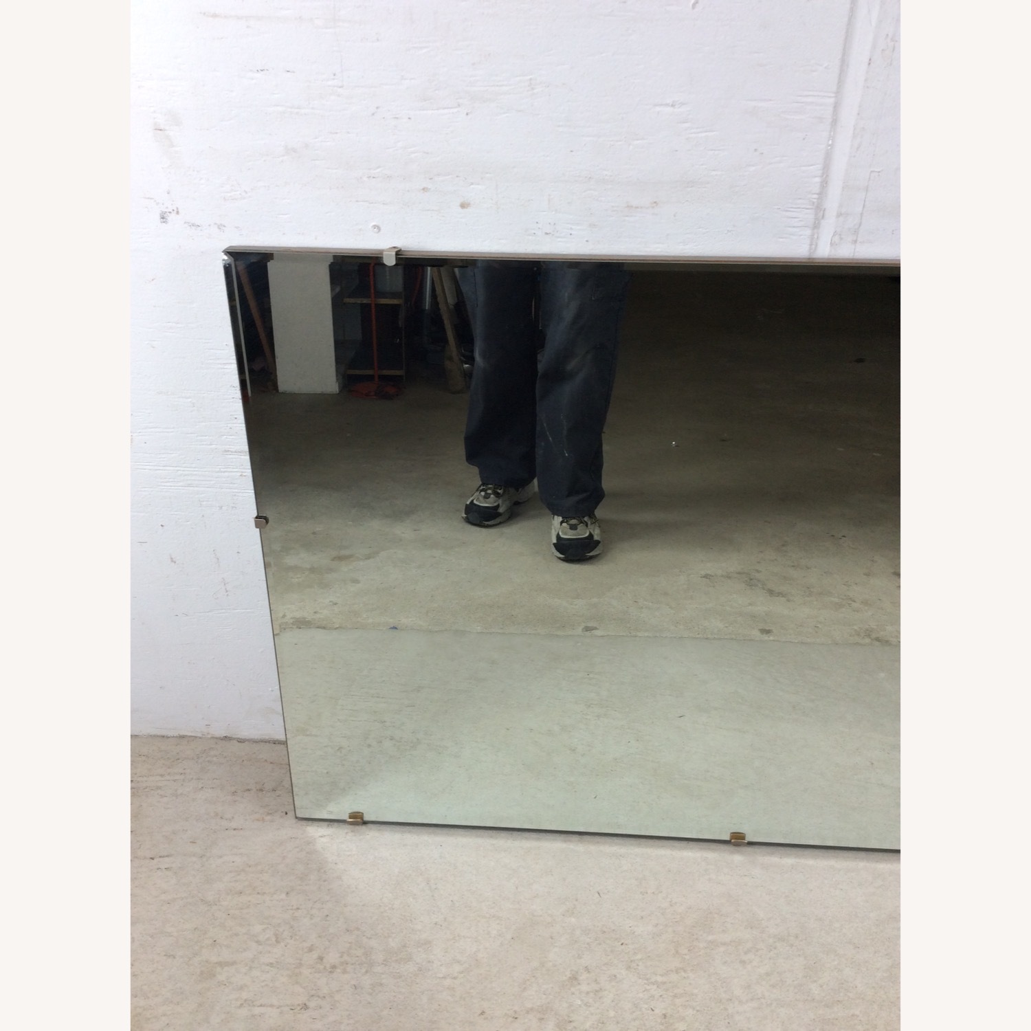 Mid Century Rectangular Mirror with Beveled Edge - image-4