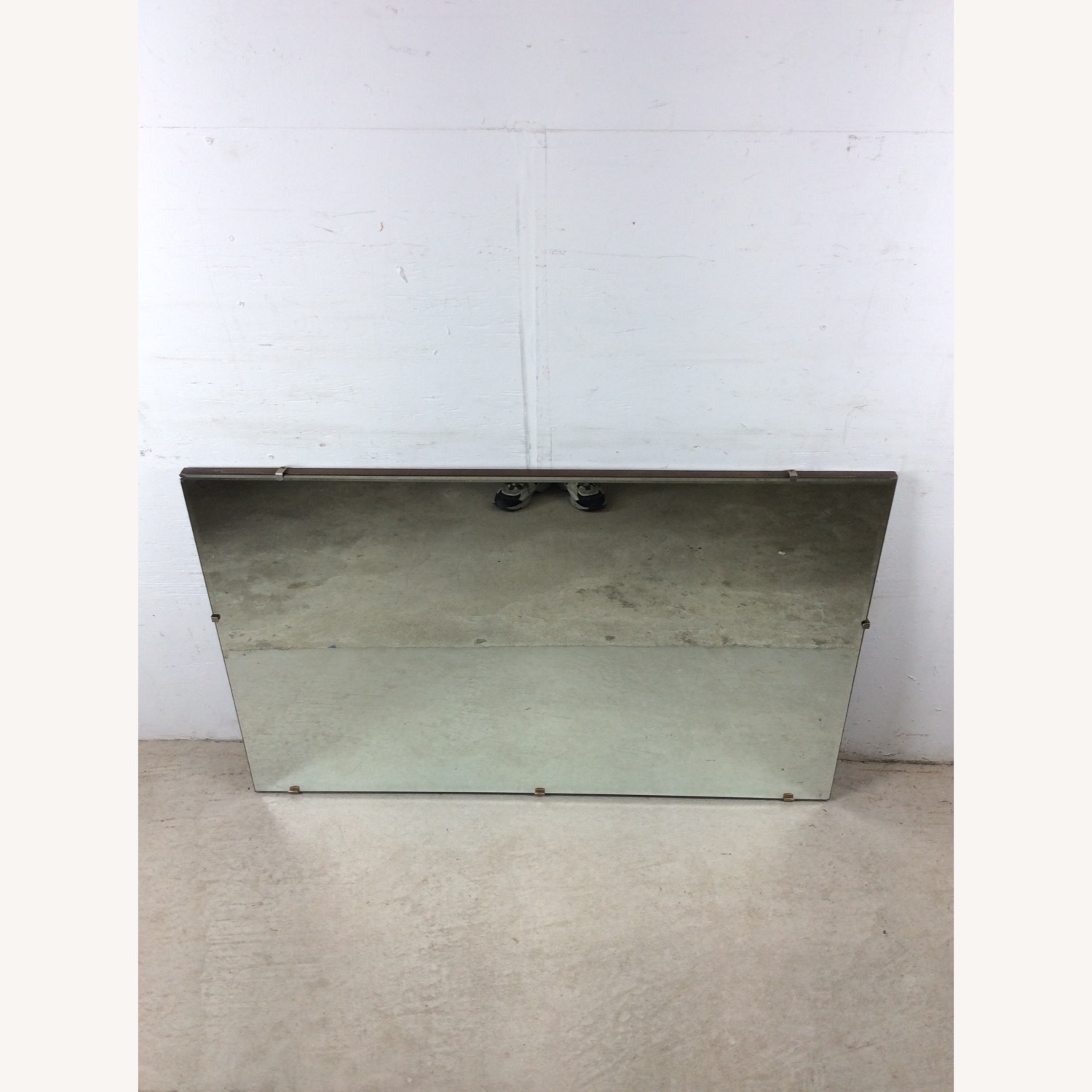 Mid Century Rectangular Mirror with Beveled Edge - image-3
