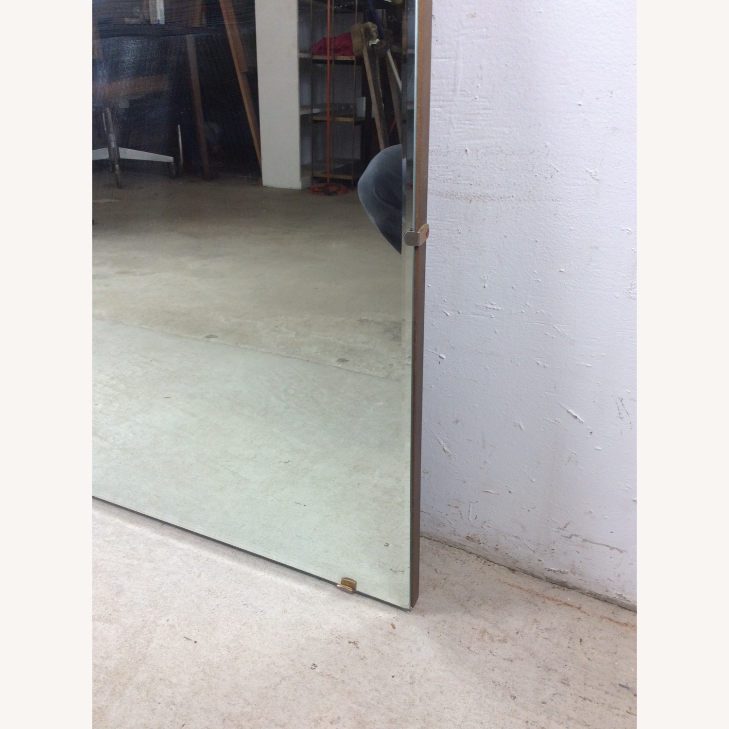 Mid Century Rectangular Mirror with Beveled Edge - image-7