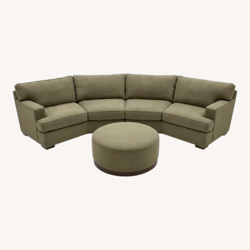 Used Arhaus Green Microsuede 2 Piece Dune Sectional for sale on AptDeco