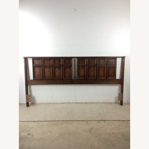 Used Mid Century King Headboard with Beveled Design for sale on AptDeco