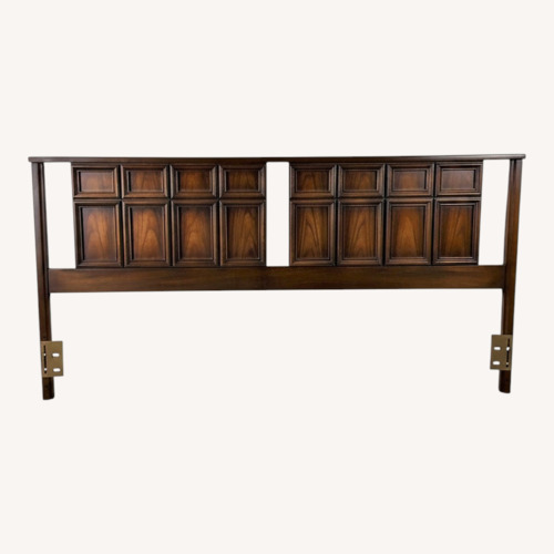 Used Mid Century King Headboard with Beveled Design for sale on AptDeco