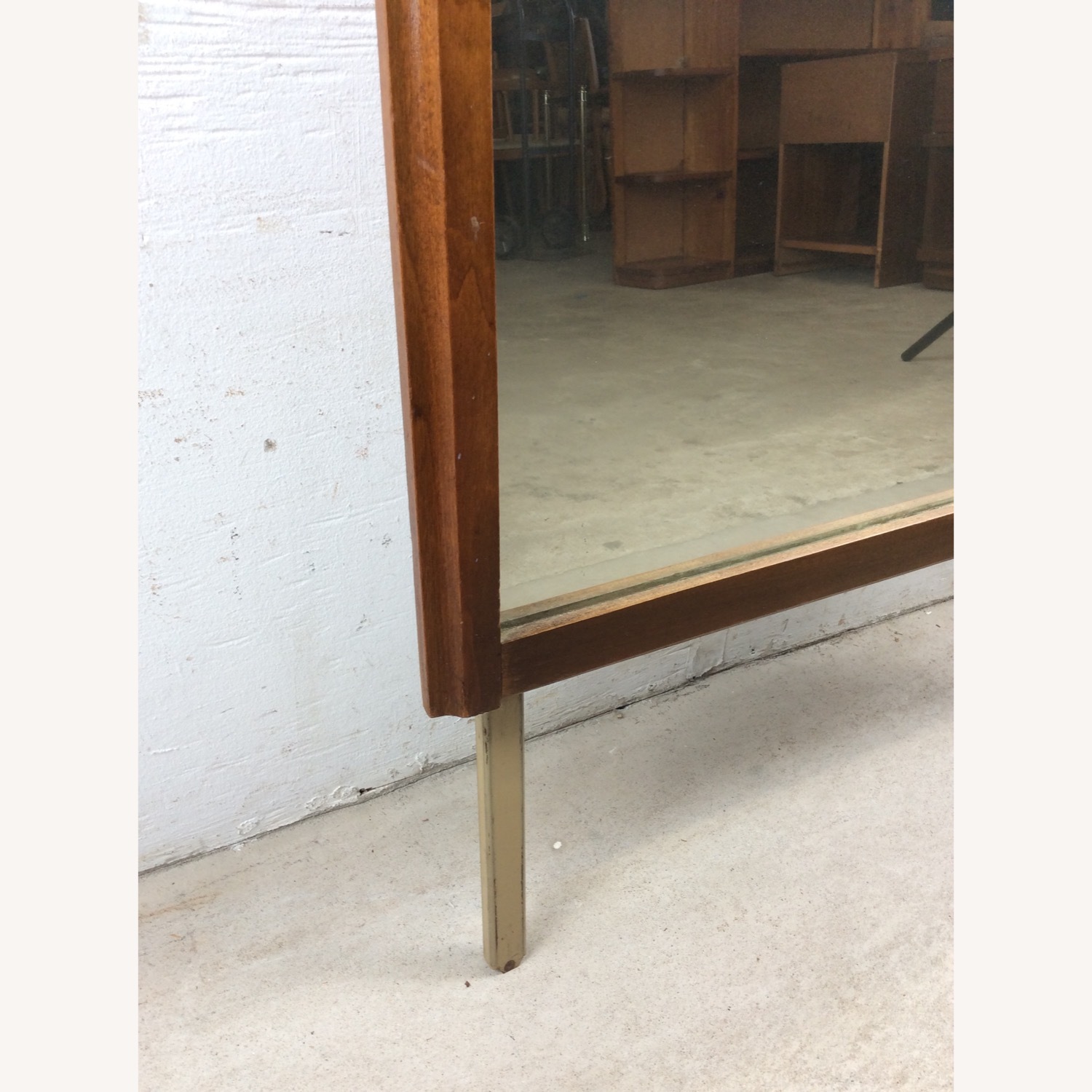 Mid Century Mountable Walnut Mirror - image-9