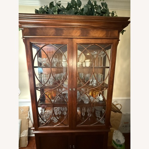 Used Ethan Allen Dark Brown Wood Wall Unit for sale on AptDeco