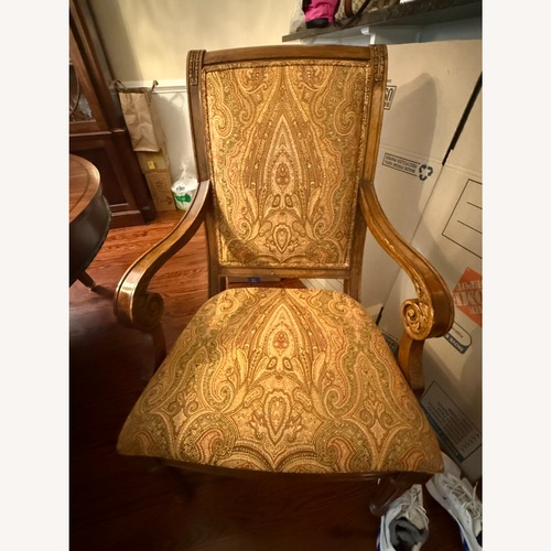 Used Ethan Allen Dark Brown Wood Dining Chairs for sale on AptDeco