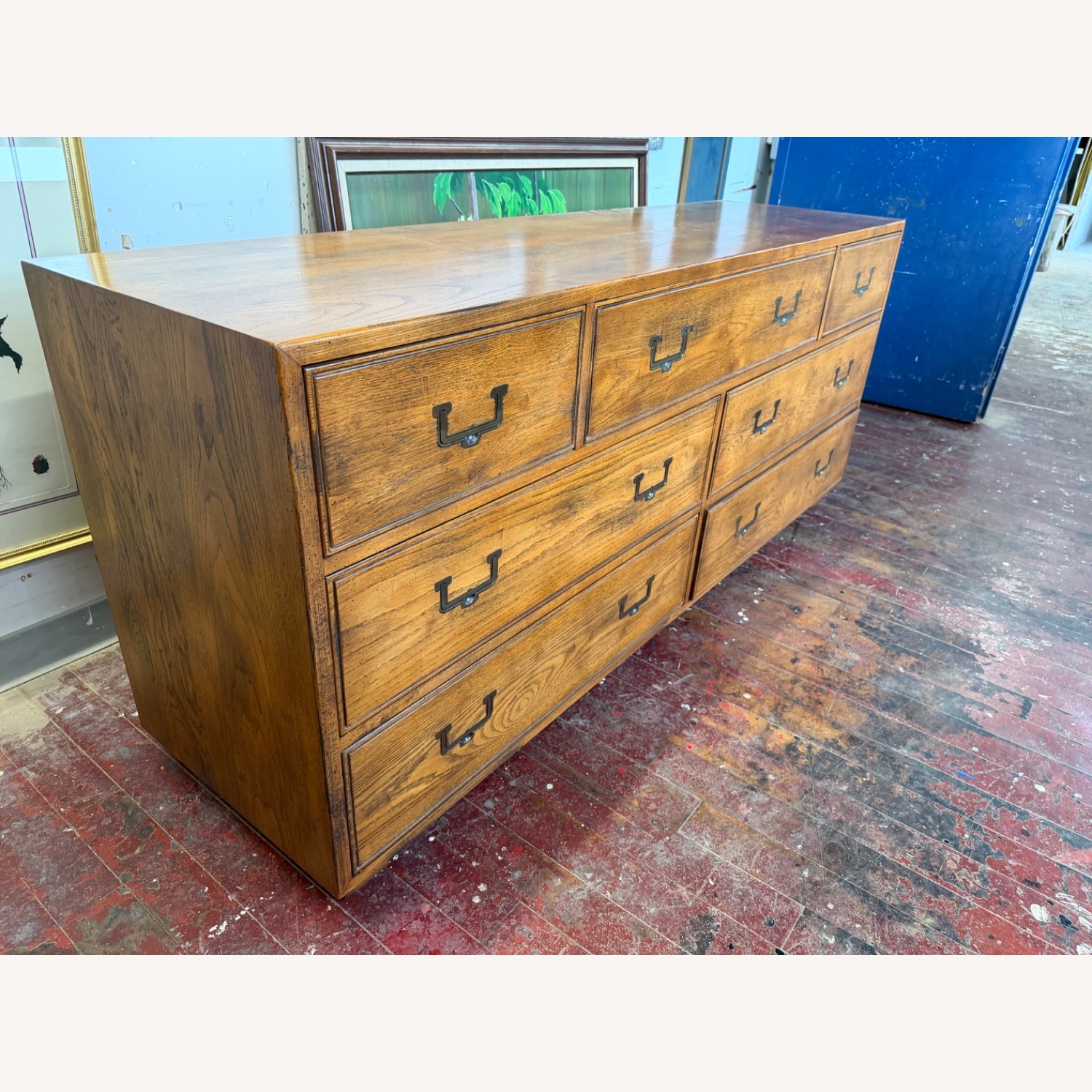 Vintage Henredon Artefacts Campaign Oak Dresser - image-7