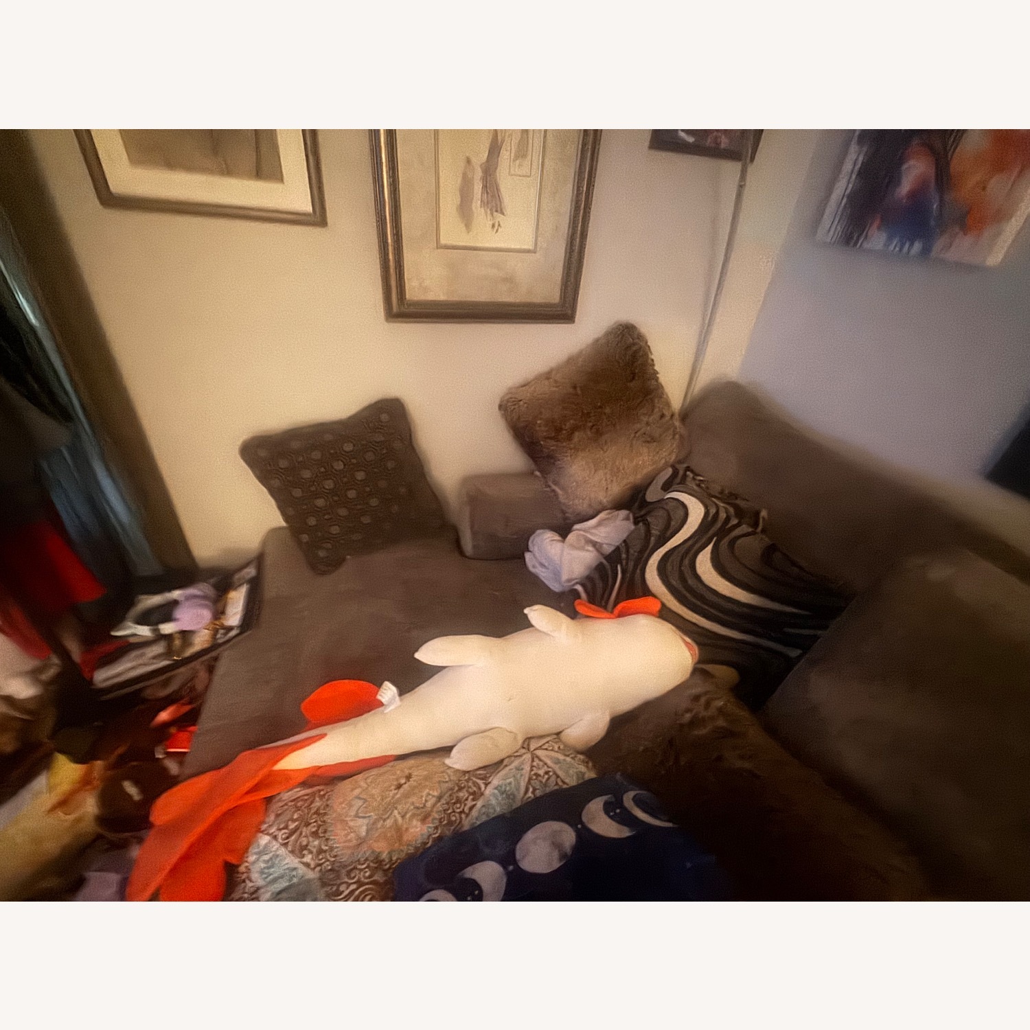 Gray Sleeper Sofa - image-7