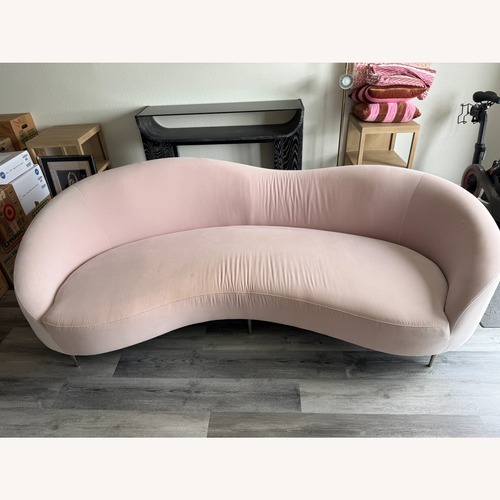 Used CB2 +Goop Curvo Sofa - Pink Velvet for sale on AptDeco