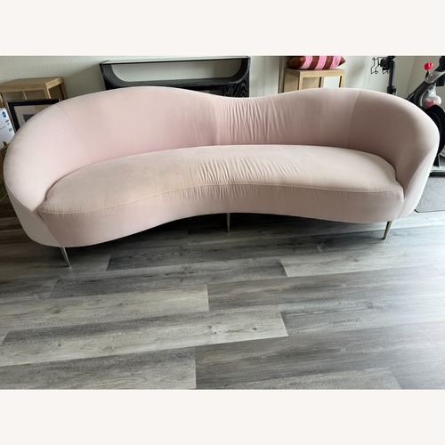 Used CB2 +Goop Curvo Sofa - Pink Velvet for sale on AptDeco