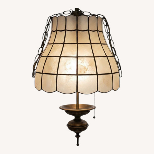 Used Vintage 1970’s Capiz Shell Swag Lamps for sale on AptDeco