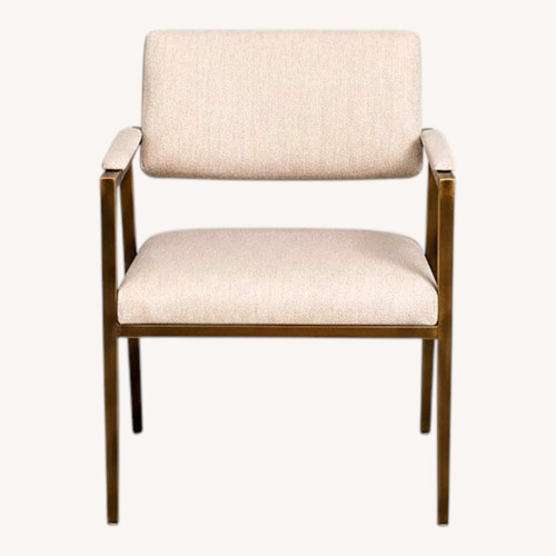 Used Pair of Light Gray Upholstered Metal Chairs for sale on AptDeco