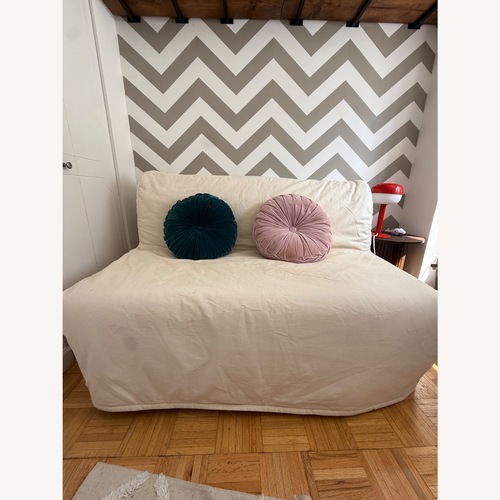 Used IKEA LYCKSELE LÖVÅS White Fabric Futon for sale on AptDeco