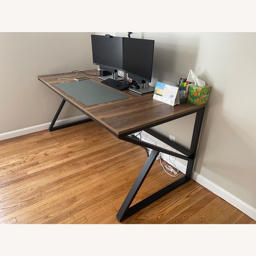 Used Dark Brown Wood Desk for sale on AptDeco