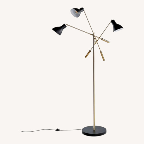 Used Crate & Barrel Kace Black Metal Floor Lamp for sale on AptDeco
