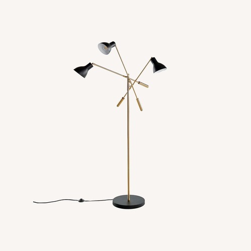 Used Crate & Barrel Kace Black Metal Floor Lamp for sale on AptDeco