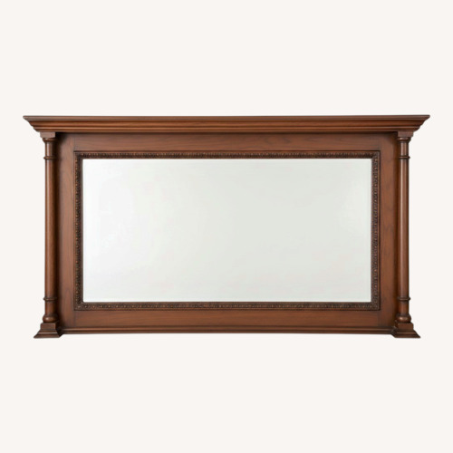 Used Vintage/Antique Dark Brown Wood Wall Mirror for sale on AptDeco