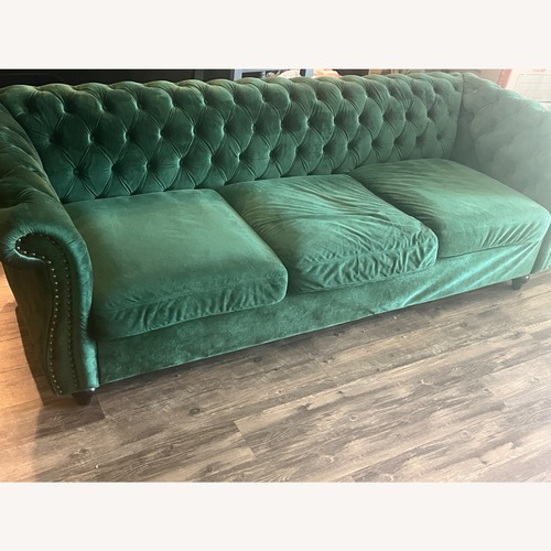 Used Wayfair Green Velvet 3+ Seater Sofa for sale on AptDeco