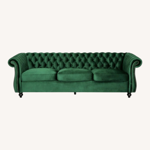 Used Wayfair Green Velvet 3+ Seater Sofa for sale on AptDeco