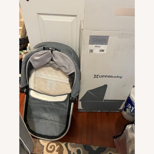 Used Blue Fabric Crib for sale on AptDeco