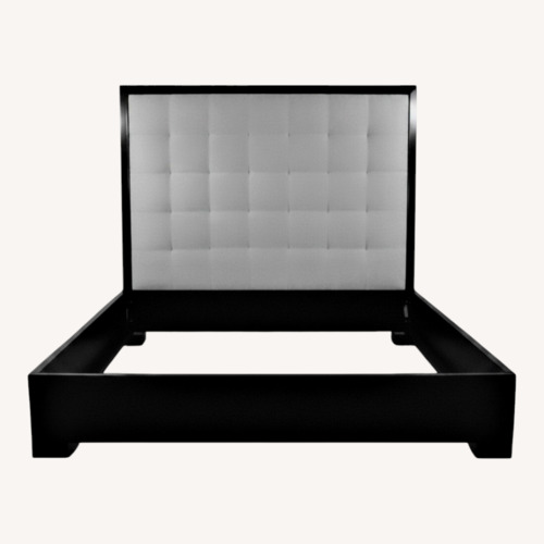 Used Stewart Furniture Custom Black Wood King Bed Frame for sale on AptDeco