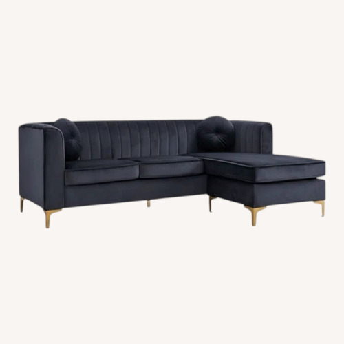 Used Velvet Modular Sectional with Ottoman for sale on AptDeco
