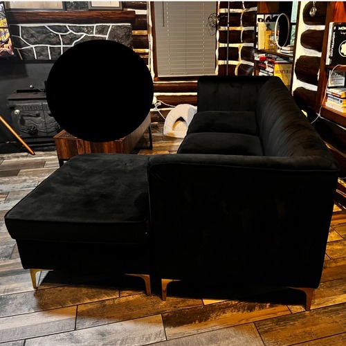 Used Velvet Modular Sectional with Ottoman for sale on AptDeco