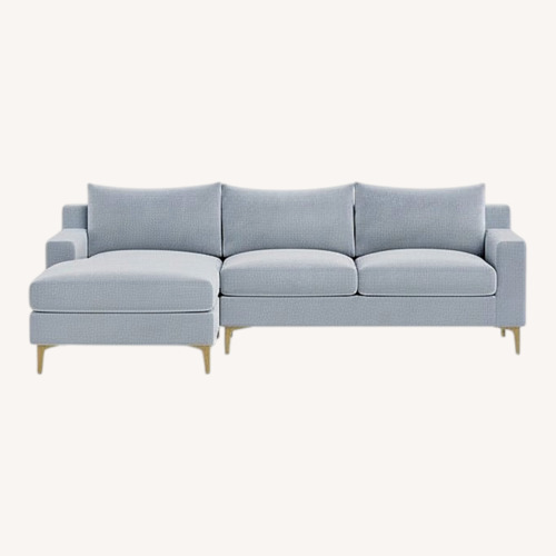 Used Interior Define Sloan Light Gray 2 Piece Sectional for sale on AptDeco