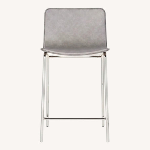 Used CB2 Strut Light Gray Vinyl Stool for sale on AptDeco