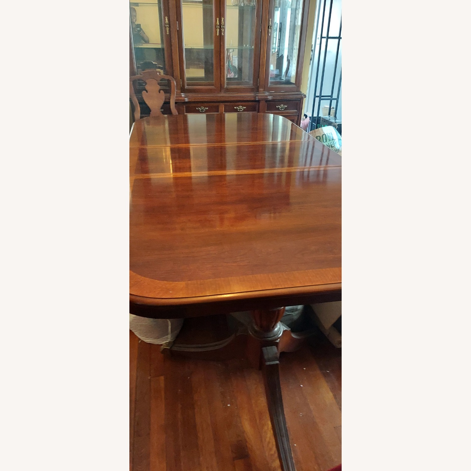 Dark Brown Wood Dining Table - image-3