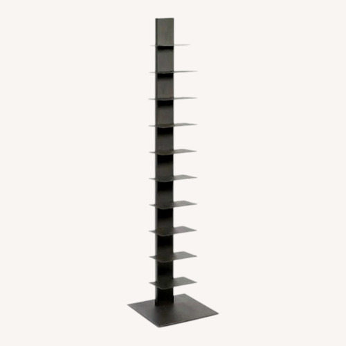 Used Container Store Floating Black Metal Bookcase for sale on AptDeco