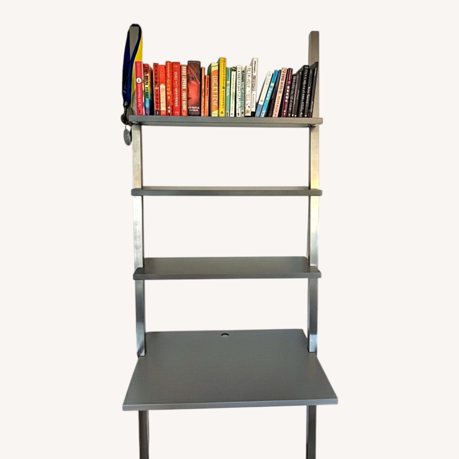 CB2 Helix Dark Gray Wood Bookcase (and desk) - image-0