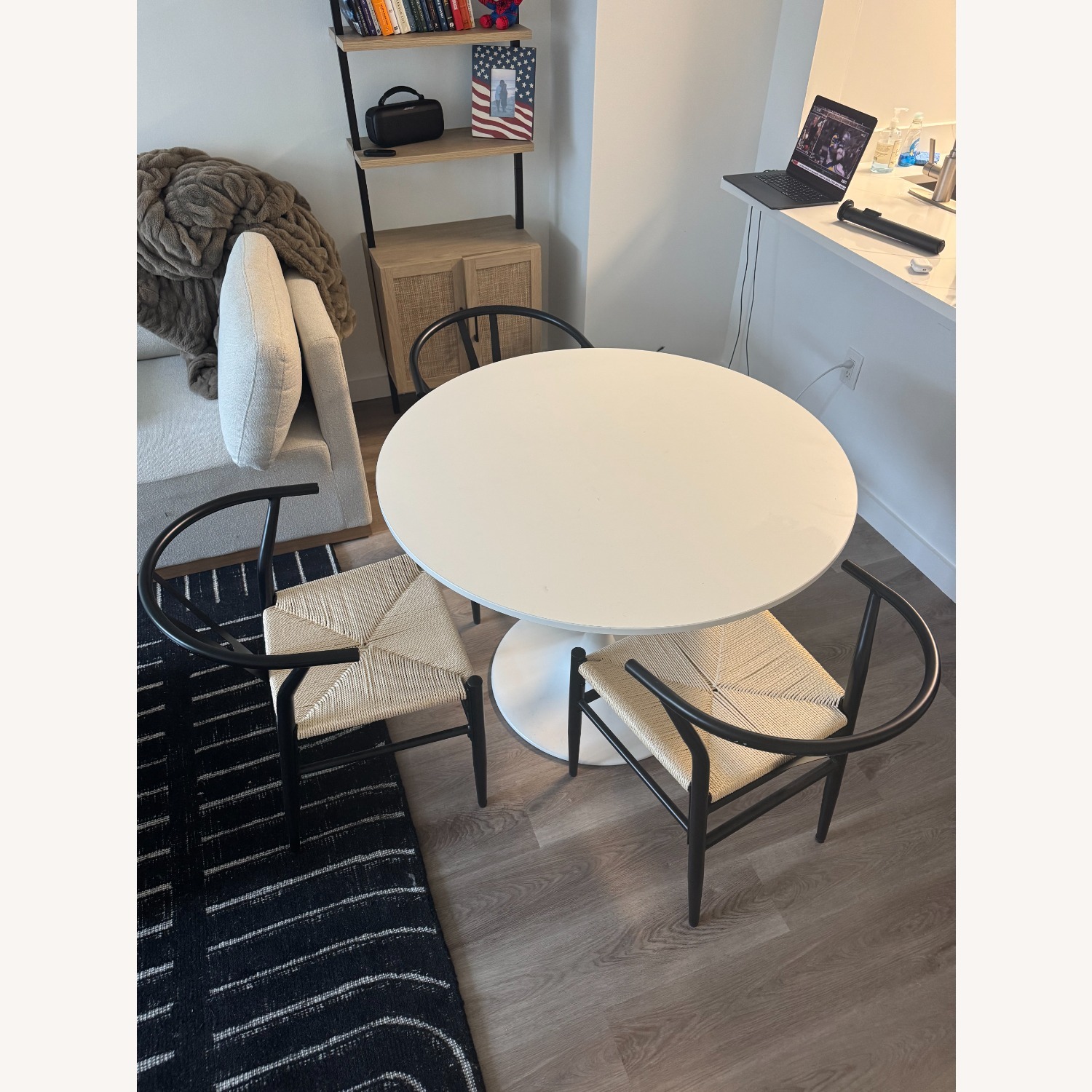 White Wood Dining Table - image-1