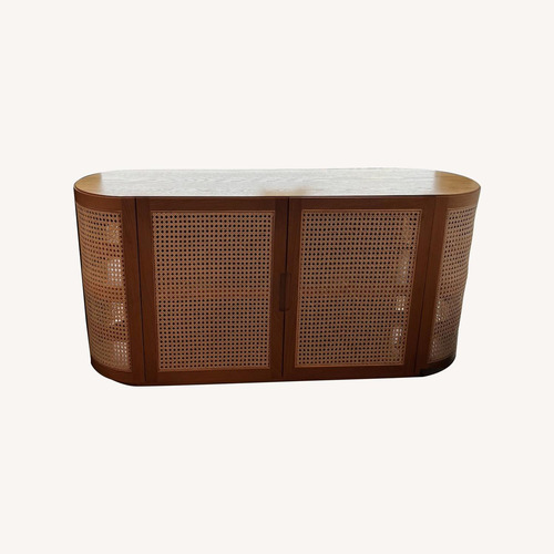 Used Article Candra Oak French Cane Sideboard for sale on AptDeco